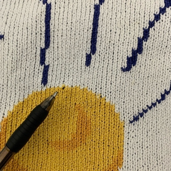 Vintage Jones New York Sport Knit Sweater Top Floral Short Sleeve Flower - Picture 16 of 16